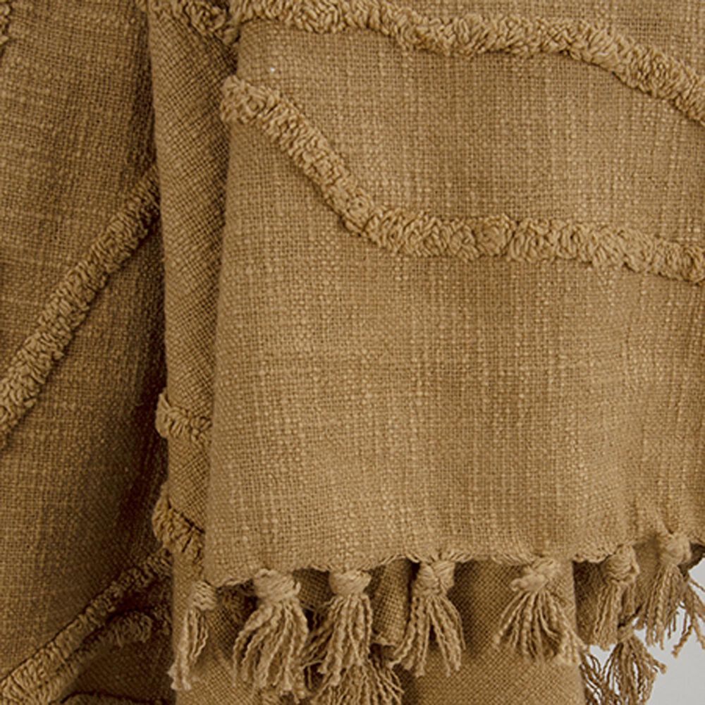 Rizzy Home 50&quot; x 60&quot; Botanical Throw in Camel, , large