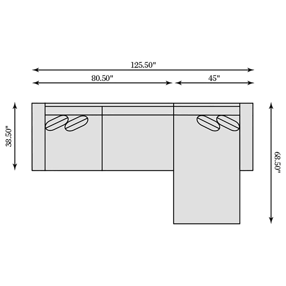 Bernhardt Nest 2-Piece Right Facing Sectional in Nickel, , large