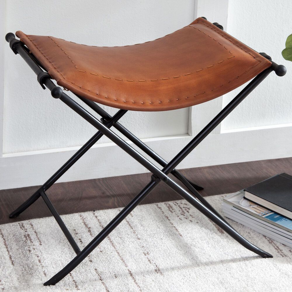 Martin Svensson Home Leather Saddle Seat in Caramel, , large