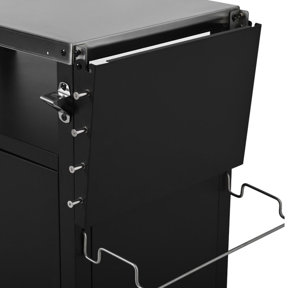 HOMLUX 45" Outdoor Kitchen Island in Black and Stainless Steel, , large