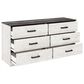Ashley Shawburn 6-Drawer Dresser in Whitewash and Charcoal Gray, , large