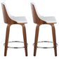Lumisource Gianna 24" Swivel Counter Stool in Walnut and Chrome (Set of 2), , large