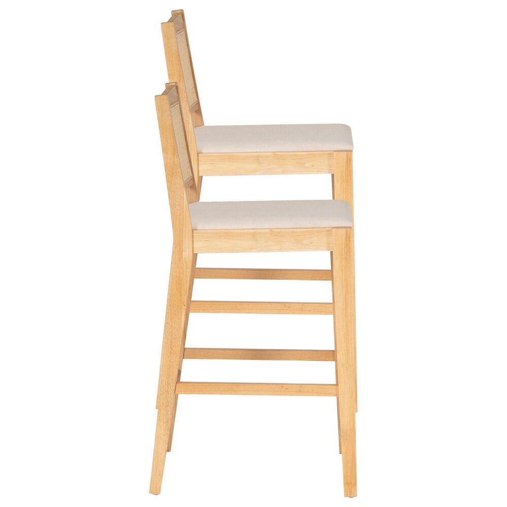 Linon Home Decor Bauer Barstool in Natural (Set of 2), , large