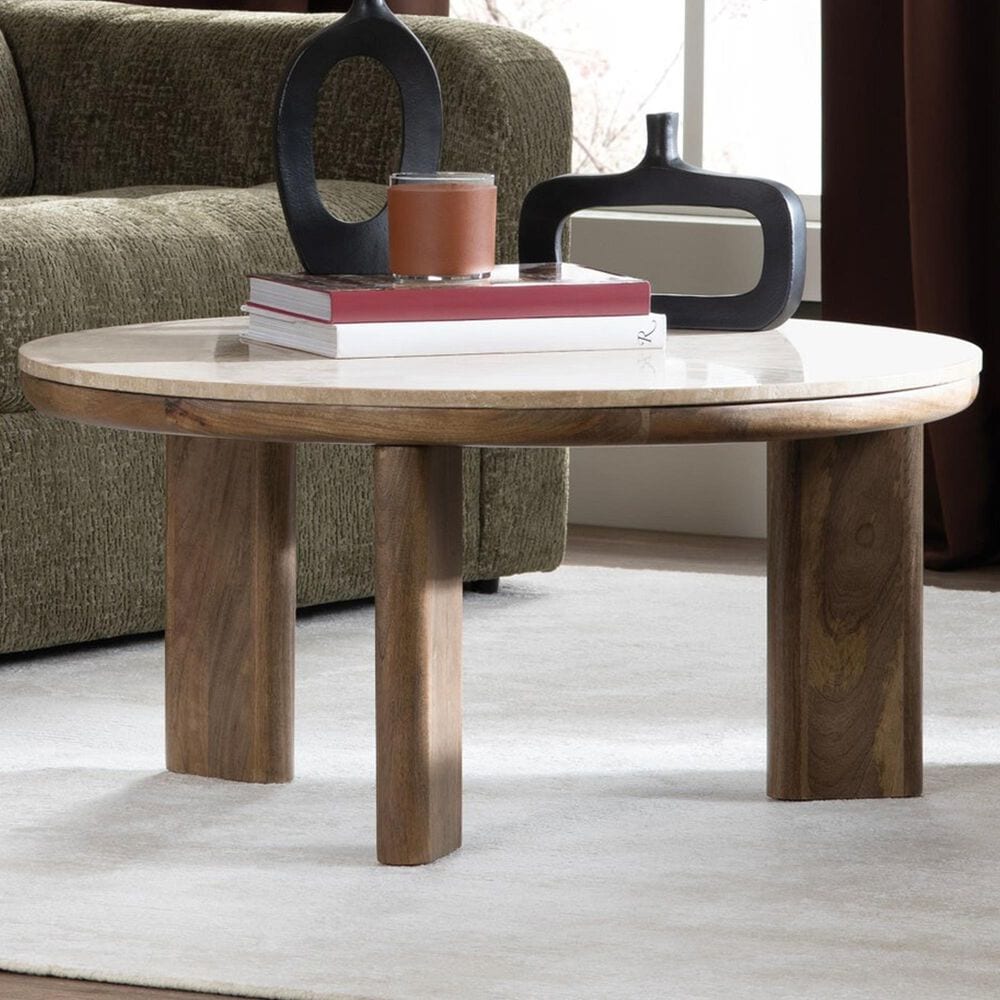 Slatehouse Mason Round Cocktail Table in Brown, , large