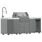 Forno Bulnes 3-Piece Outdoor Kitchen Grill Set with Beverage Center in Stainless Steel and White, , large