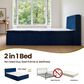 HOMLUX Plush Queen Mattress with Blue Headboard, , large