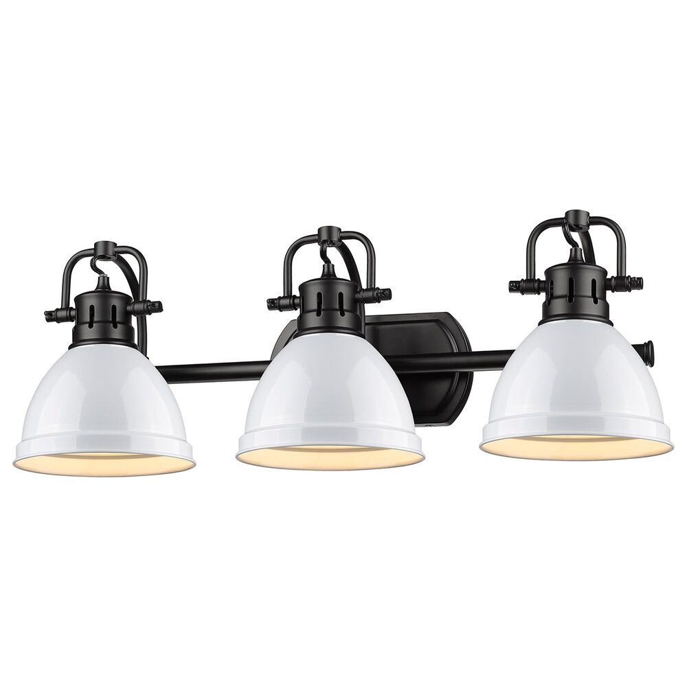 Golden Lighting Duncan 3-Light Bath Vanity in Matte Black and Glossy White, , large