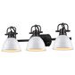 Golden Lighting Duncan 3-Light Bath Vanity in Matte Black and Glossy White, , large
