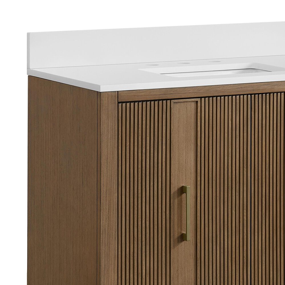 37B Fenwick 36" Single Bathroom Vanity in Kona with Glossy White Composite Stone Top and Backsplash, , large