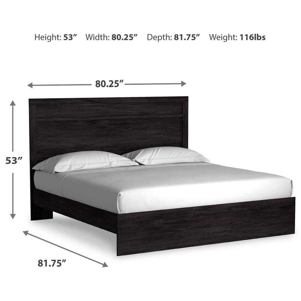 Ashley Belachime King Panel Bed with Two Nightstands in Dark Charcoal, , large