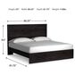 Ashley Belachime King Panel Bed with Two Nightstands in Dark Charcoal, , large
