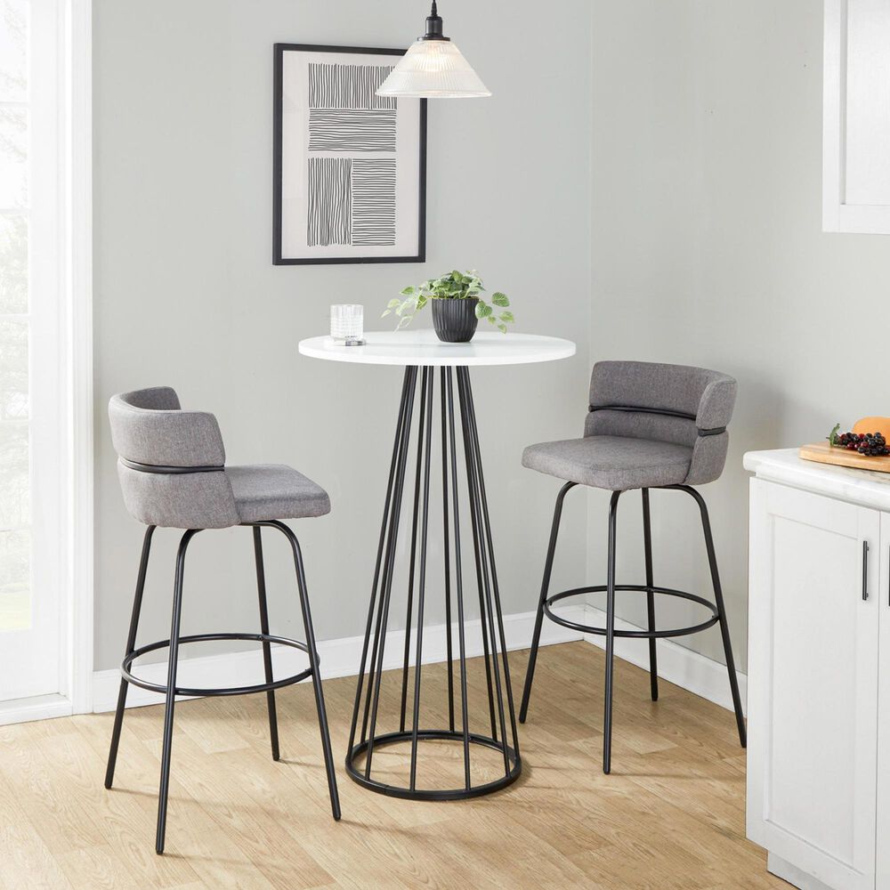 LumiSource Canary Bar Table in Black and White - Table Only, , large
