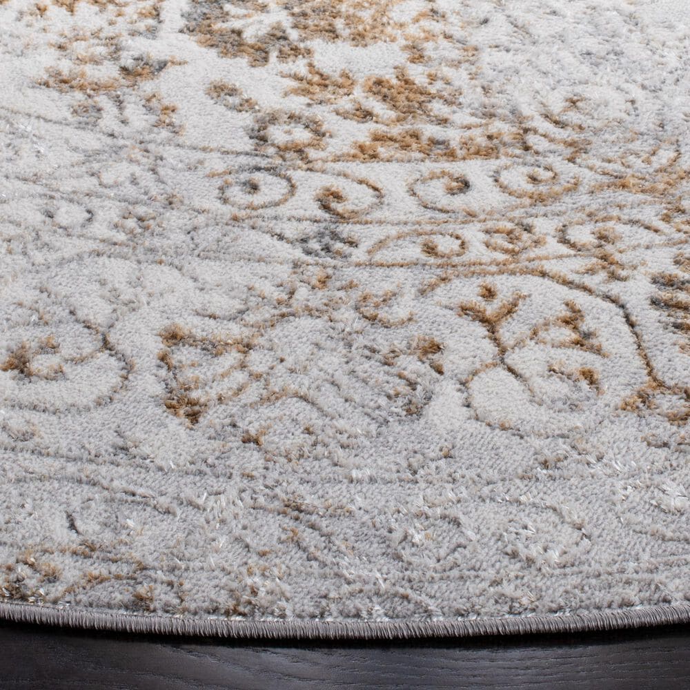 Safavieh Orchard  ORC684 6&#39;7&quot; Round Grey and Gold Area Rug, , large