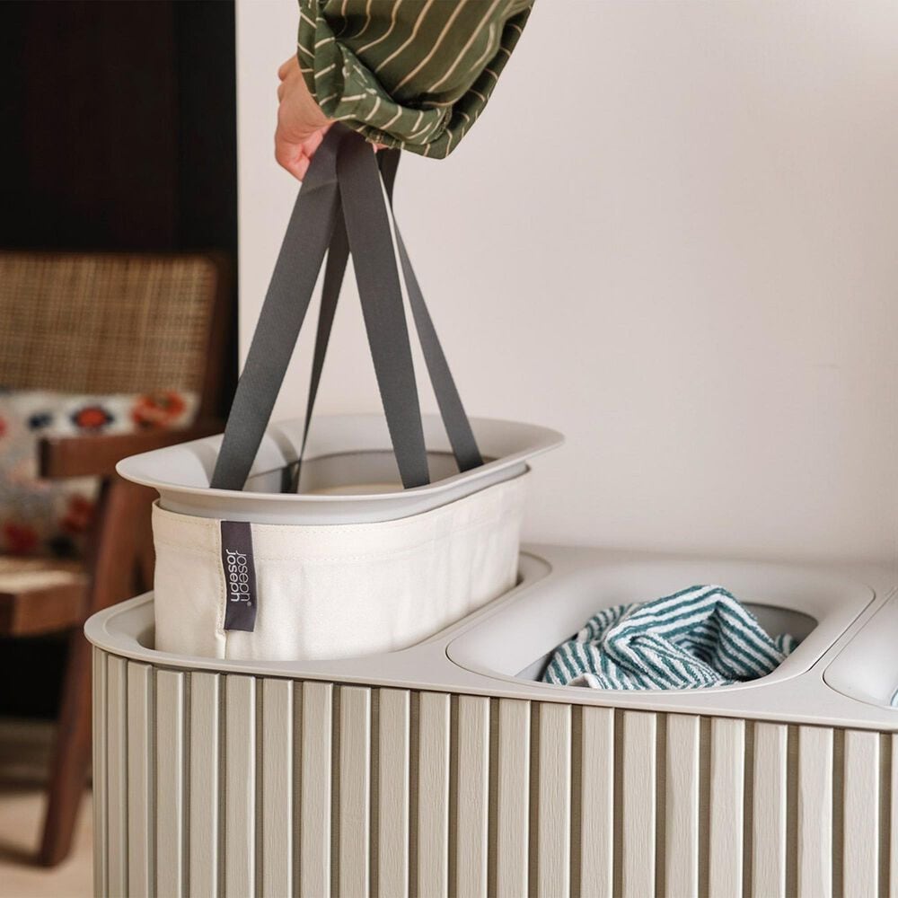 Joseph Joseph Tota Trio Luxe 90L Laundry Separation Basket in Ecru, , large