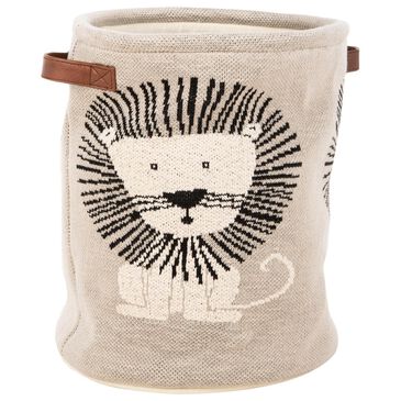 Safavieh Dandy Lion Storage Basket in Grey/Natural/Black, , large