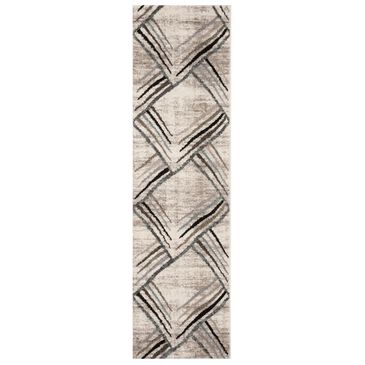 Safavieh Amsterdam AMS112A 2"3" x 8" Cream and Charcoal Runner, , large