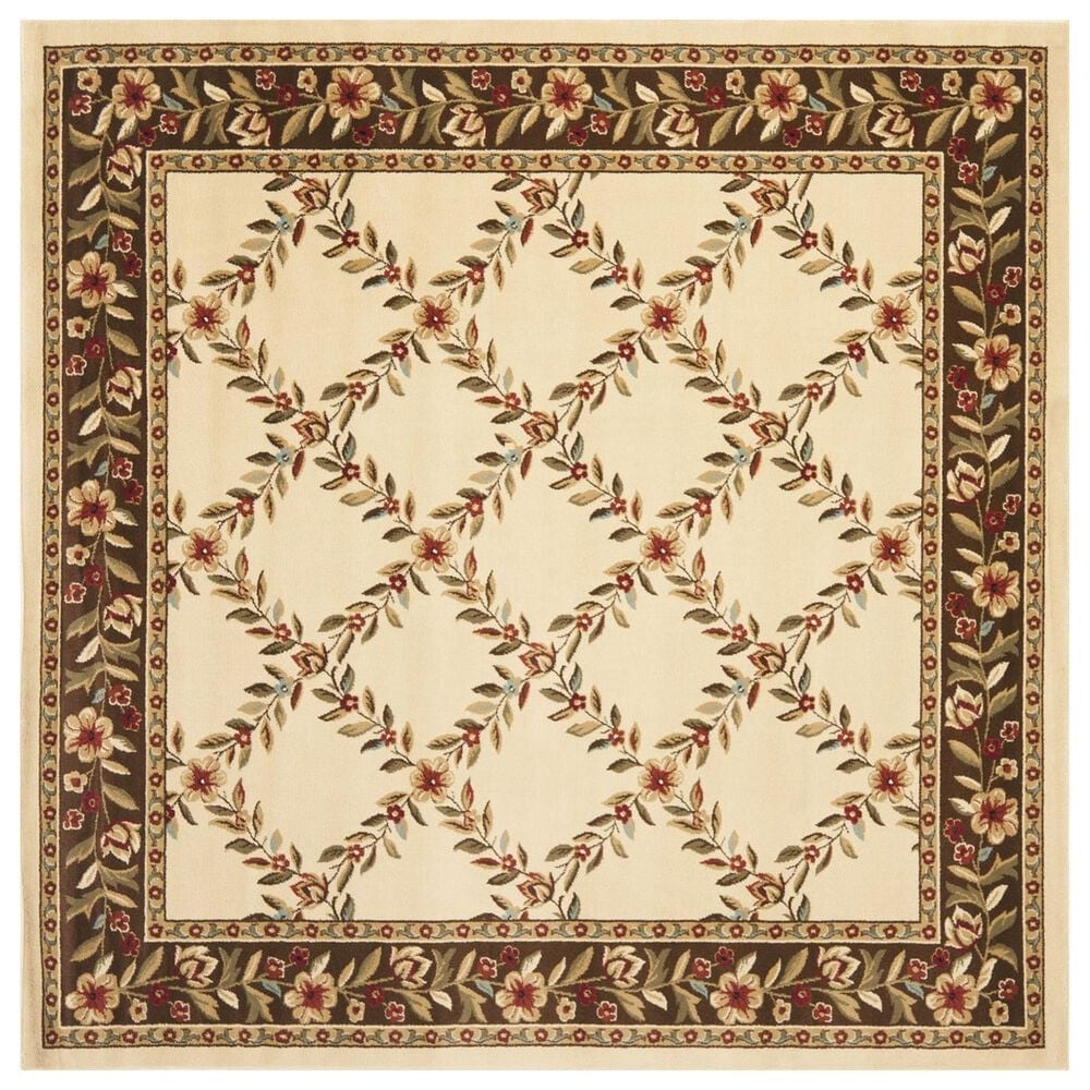 Safavieh Lyndhurst LNH557 6"7" Square Ivory and Brown Area Rug, , large