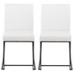 Lumisource Fuji Dining Chair with White Faux Leather Cushion in Black (Set of 2), , large
