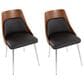 LumiSource Anabelle Side Chair with Brown Cushion in Chrome and Walnut (Set of 2), , large