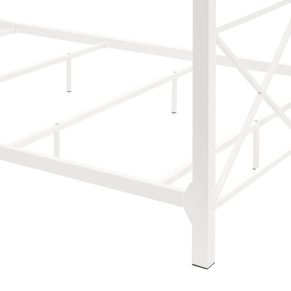 Furniture of America Rosadale Full X-Cross Canopy Bed in White, , large