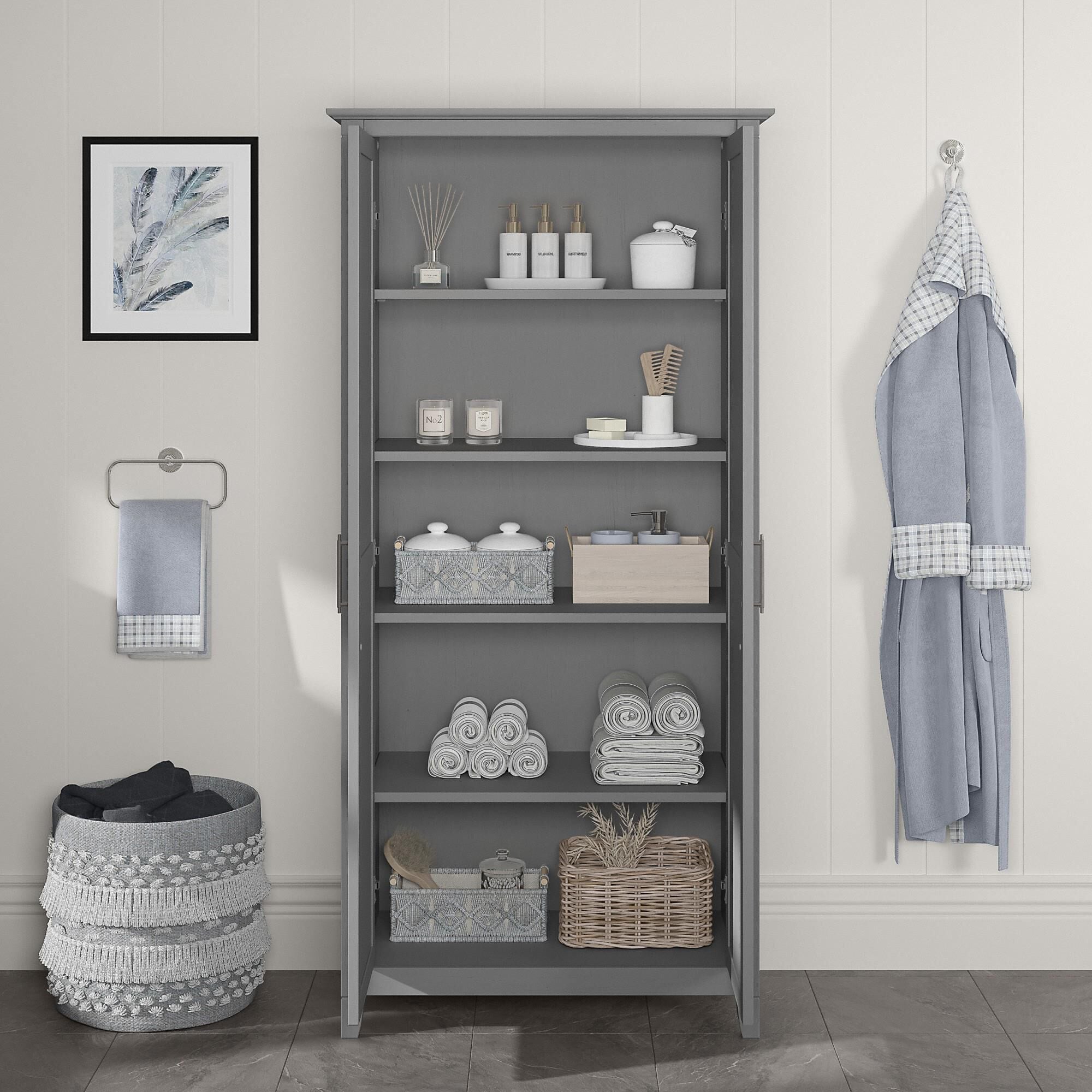 Bush Key West Bathroom Storage Cabinet in Cape Cod Gray NFM