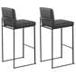 Lumisource Fuji Stackable Barstool with Black Faux Leather Cushion in Black (Set of 2), , large