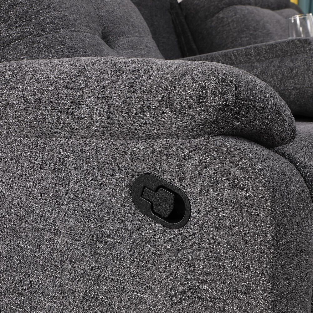 Titanic Furniture Bellinda Manual Reclining Loveseat in Gray, , large
