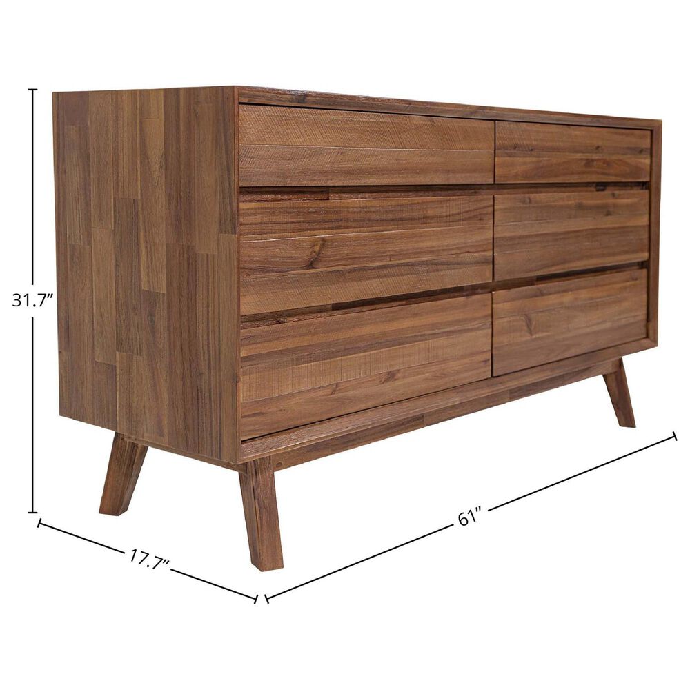 LH Imports Gia 6-Drawer Dresser in Warm Pecan, , large