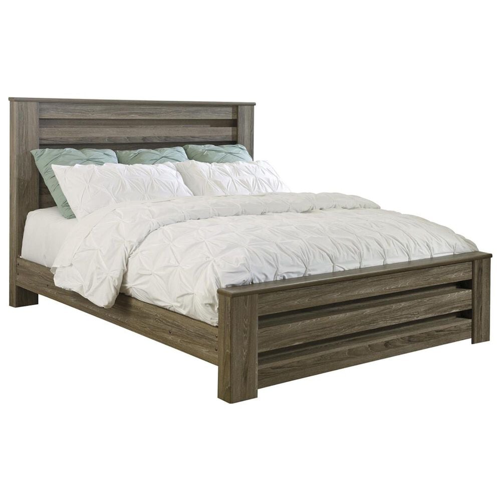 Ashley Zelen King Poster Bed in Warm Gray, , large