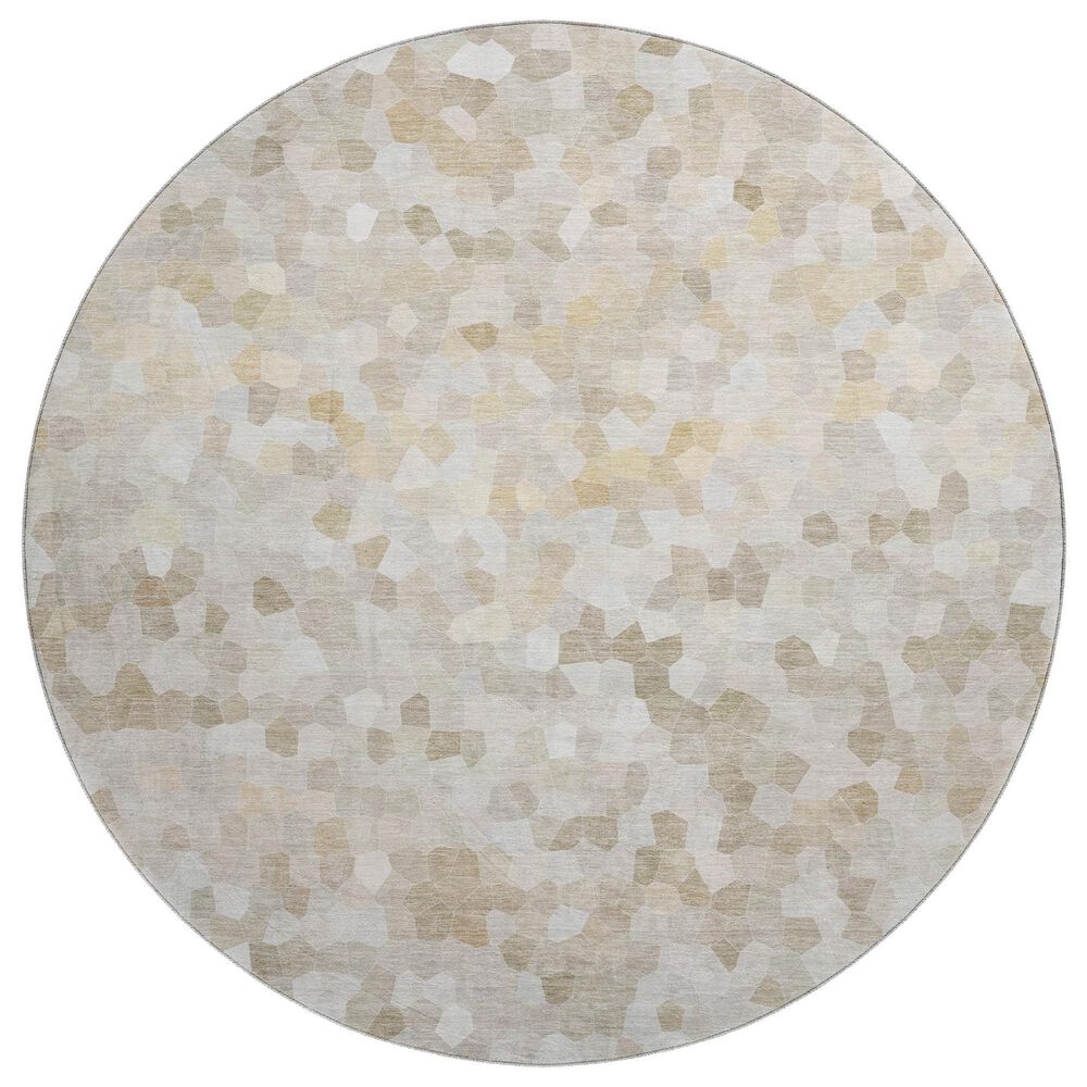 Dalyn Rug Company Kaleidoscope Putty 8" Round Indoor/Outdoor Area Rug, , large