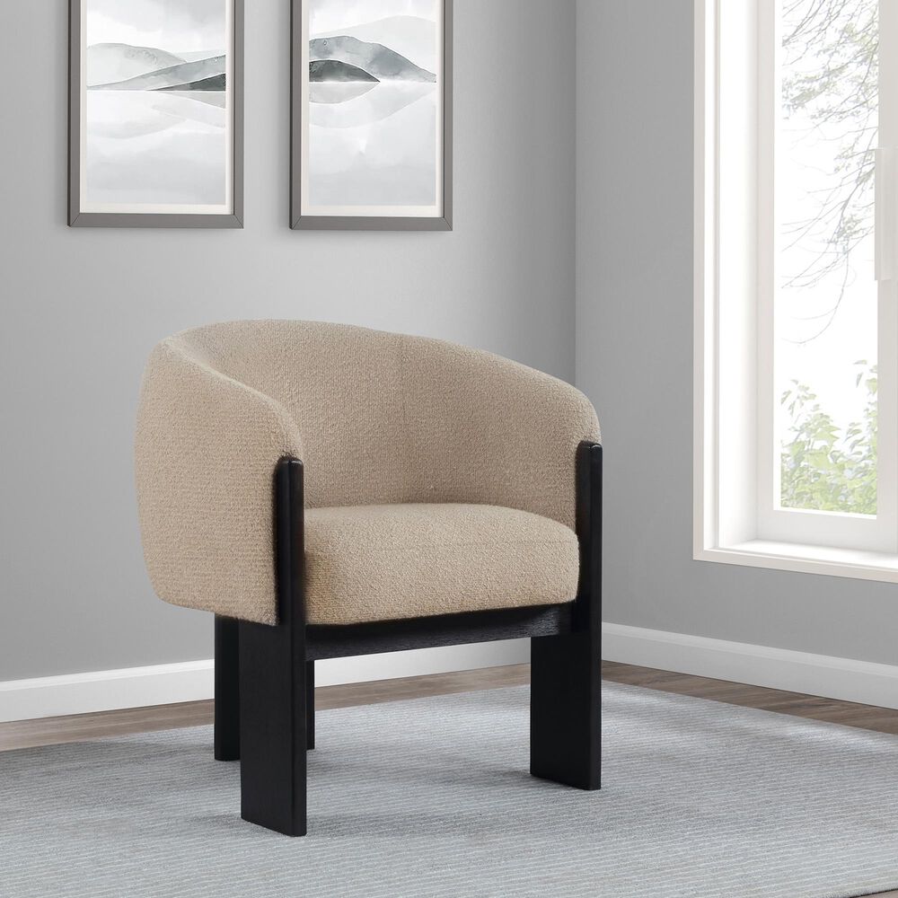 Coaster Valdez Barrel Back Accent Chair in Beige, , large