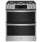 GE Profile 30" Slide-In Front-Control Double Oven Range in Fingerprint Resistant Stainless Steel, , large