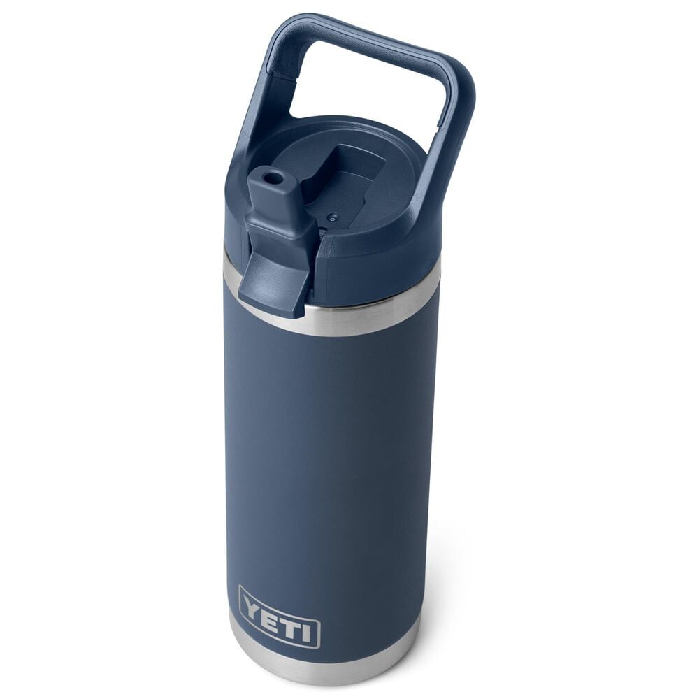 YETI Rambler 18 Oz Water Bottle with Color-Matched Straw Cap in Navy, , large
