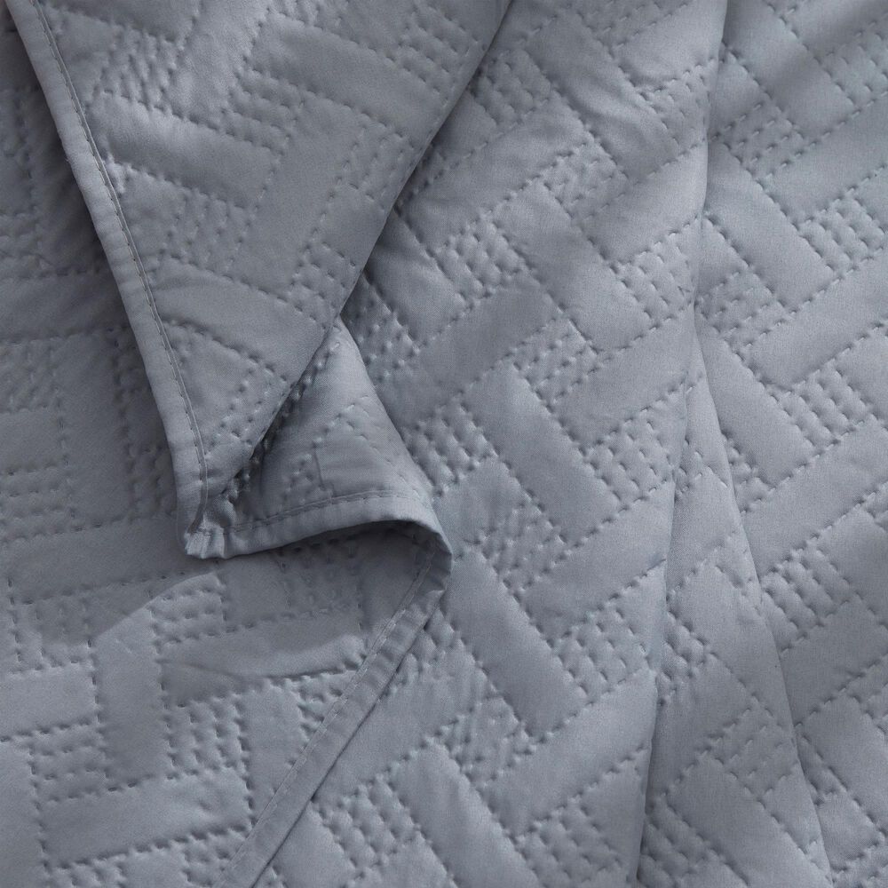 Trade Linker 2-Piece Twin Basket Pinsonic Quilt Set in Silver, , large