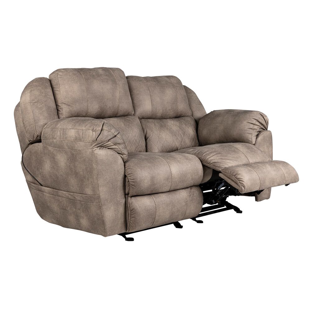 Catnapper Flynn Power Rocker Recliner Loveseat with Headrest and Lumbar in Fig, , large