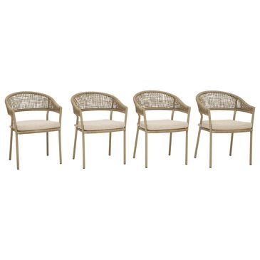 Ashley Orchard Beach Patio Arm Chair with Cushion in Beige (Set of 4), , large