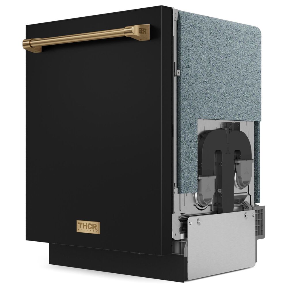 THOR KITCHEN Gordon Ramsay 24&quot; Built-In Dishwasher with Bronze Handle Kit in Matte Black, , large