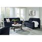Ashley SimpleJoy Stationary Loveseat in Navy, , large