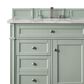 James Martin Vanities Brittany 36" Single Bathroom Vanity in Sage Green with 3 cm Victorian Silver Quartz Top and Rectangular Sink, , large