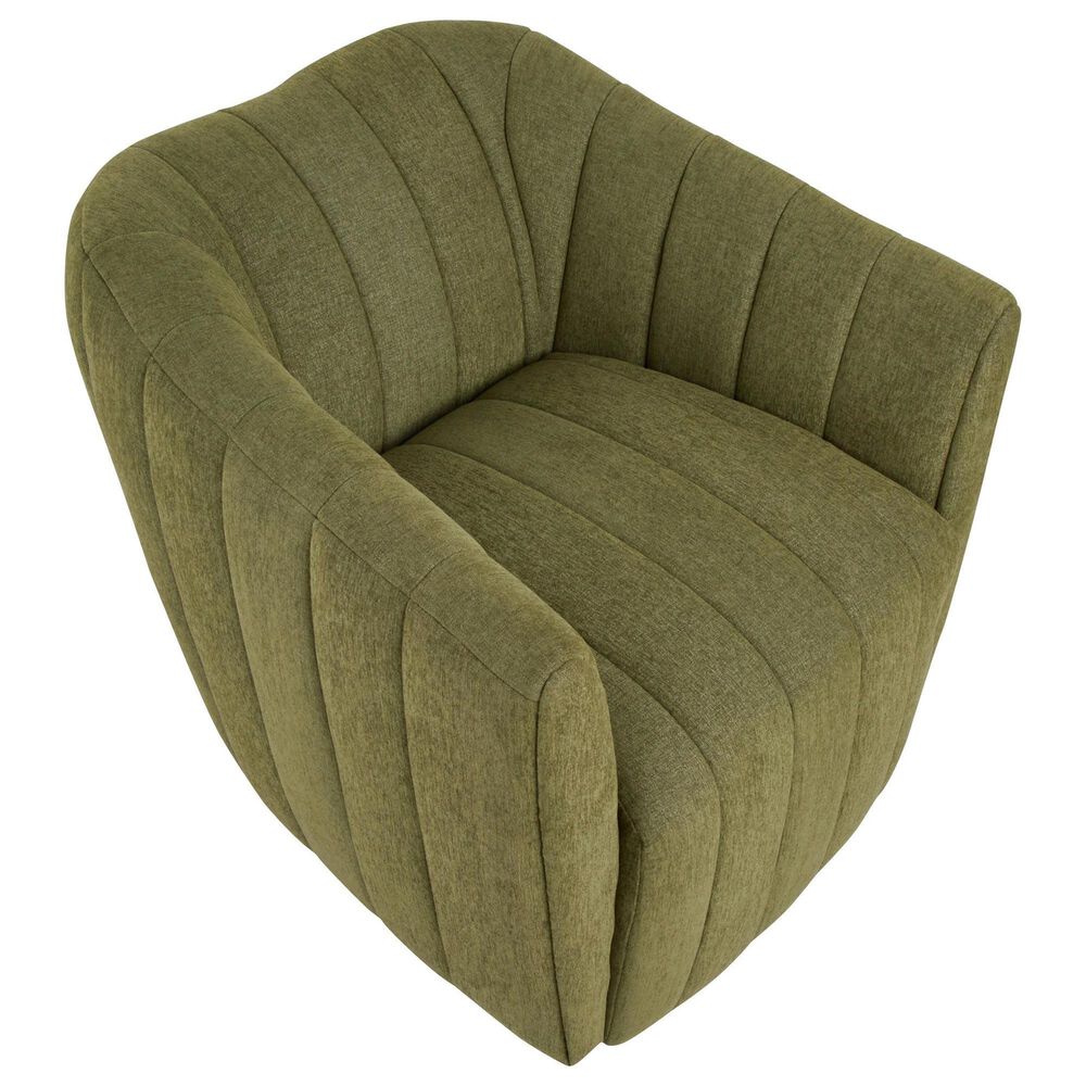 LumiSource Finley Swivel Accent Chair in Green, , large