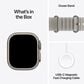 Apple Watch Ultra 4 (GPS + Cellular) 49mm Natural Titanium Case with Translucent Gray Ocean Band and 2-Year AppleCare+, , large