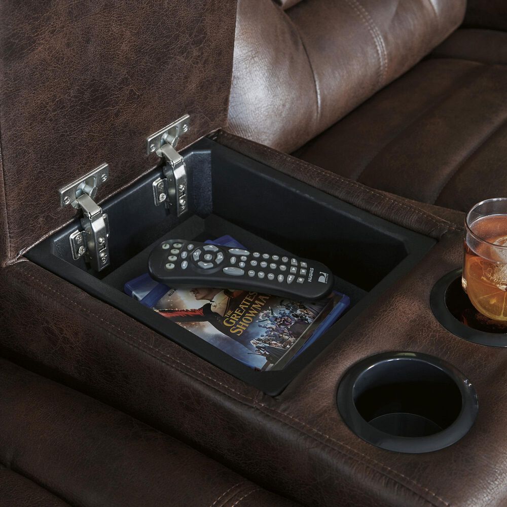 Ashley Owner&#39;s Box Power Reclining Loveseat with Console in Thyme, , large