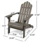 Hearth and Haven Hollywood Outdoor Foldable Adirondack Chair with Straight Armrests in Grey, , large