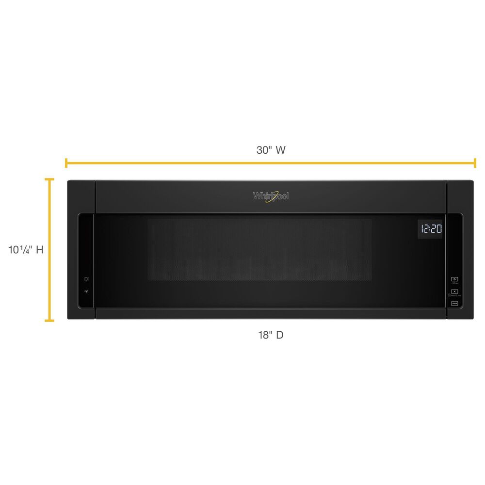 Whirlpool 1.1 Cu. Ft. 1000 watt Low Profile Microwave Hood Combination in Black, , large
