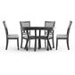 New Heritage Design Gia 47" Round Storage Dining Table and 4 Upholstered Dining Side Chairs in Gray/Gray, , large
