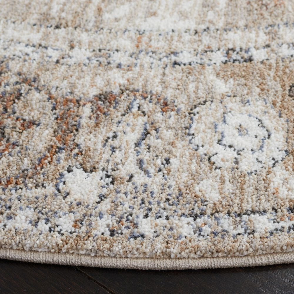 Safavieh Jasmine 5&#39;3&quot; Round Ivory and Beige Area Rug, , large