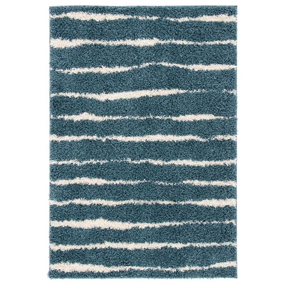 Safavieh Venus Shag VNS603K 4" x 6" Turquoise and Ivory Area Rug, , large
