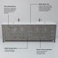 Lexora Home Jacques 84" Double Bathroom Vanity in Distressed Grey with 2 cm White Quartz Top and Rectangular Sinks, , large