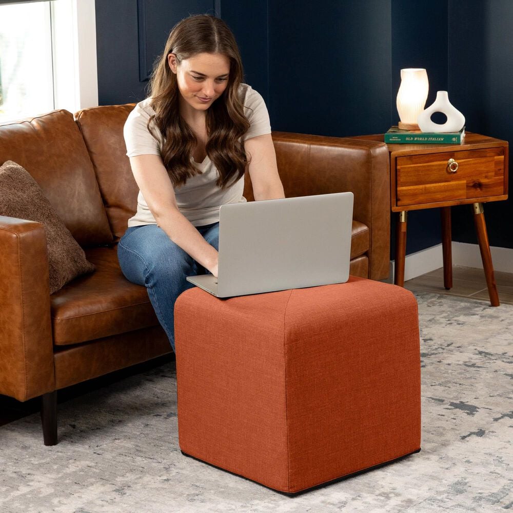 Jaxx Monroe Small Ottoman in Canyon Orange, , large