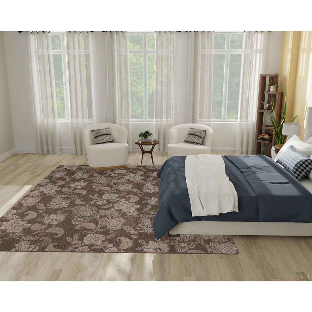 Nourison Garden Oasis Floral Mocha 8&#39; x 10&#39; Indoor/Outdoor Area Rug, , large